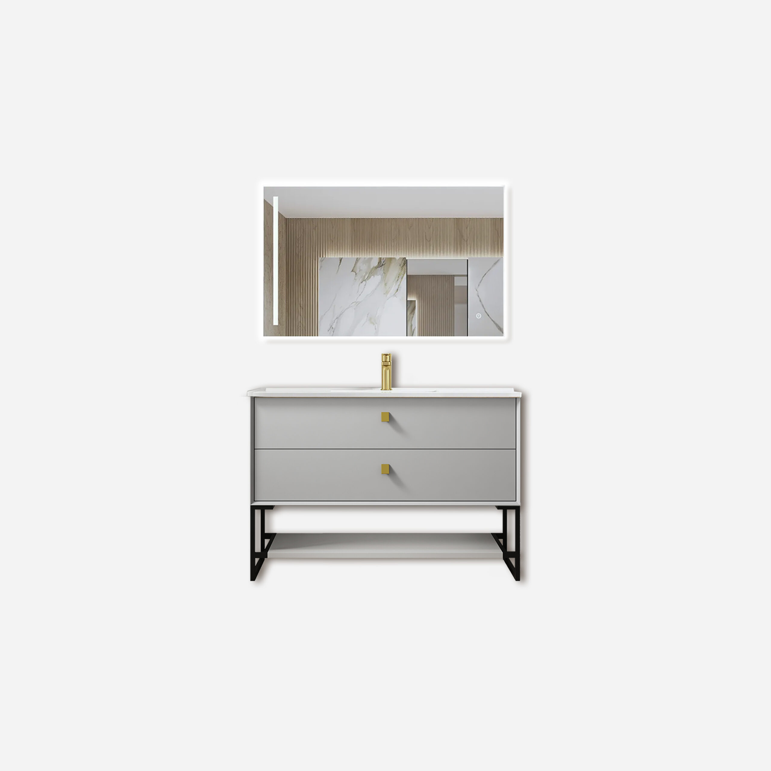 Azure Grey Floor Mounted Bathroom Vanity