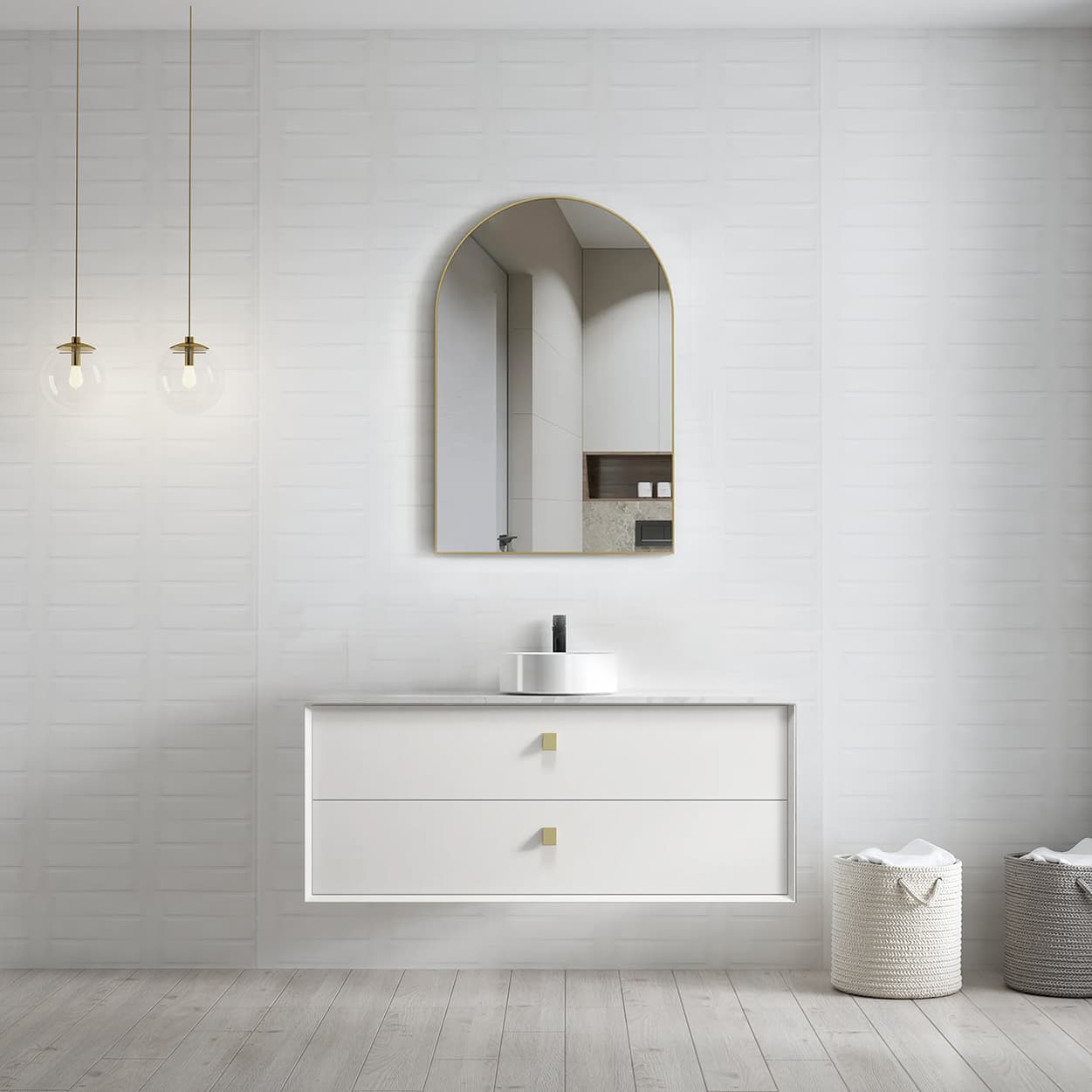 Azure White Wall Mounted Vanity